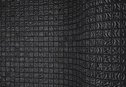 Mosaic tile, Color black, Glass, 32.2x32.2 cm, Finish matte
