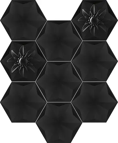 Bisazza, Frozen Garden, Black Frozen Garden