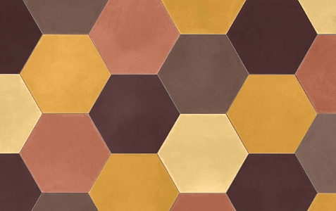 Background tile, Effect unicolor, Color brown, Style handmade, Cement, 23x23 cm, Finish matte