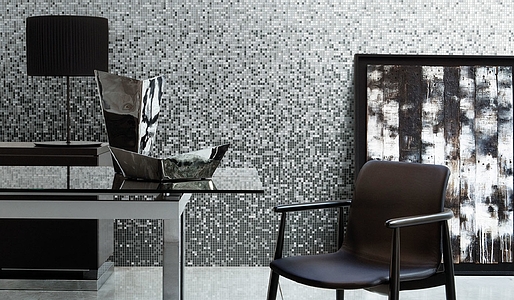 Mosaikkflis, Farge grå, Glass, 32.2x258.8 cm, Overflate halvglanset