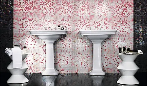 Mosaic tile, Color pink, Glass, 32.2x258.8 cm, Finish semi-gloss