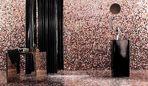 Mosaico, Colore marrone, Vetro, 32.2x258.8 cm, Superficie semilucida