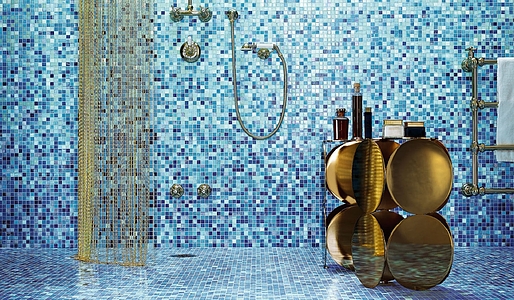 Mosaik, Farbe blaue, Glas, 32.2x258.8 cm, Oberfläche halbglänzende