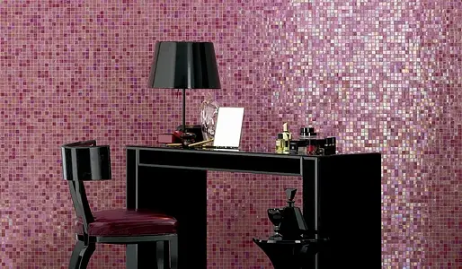 Mosaikkflis, Farge rosa, Glass, 32.2x32.2 cm, Overflate halvglanset