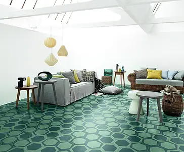 Color green, Style handmade,designer, Background tile, Cement, 23x23 cm, Finish matte