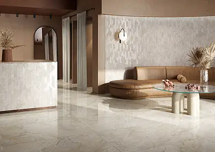 Carrelage, Effet pierre,autres types de marbre, Teinte beige, Grès cérame émaillé, 60x120 cm, Surface polie