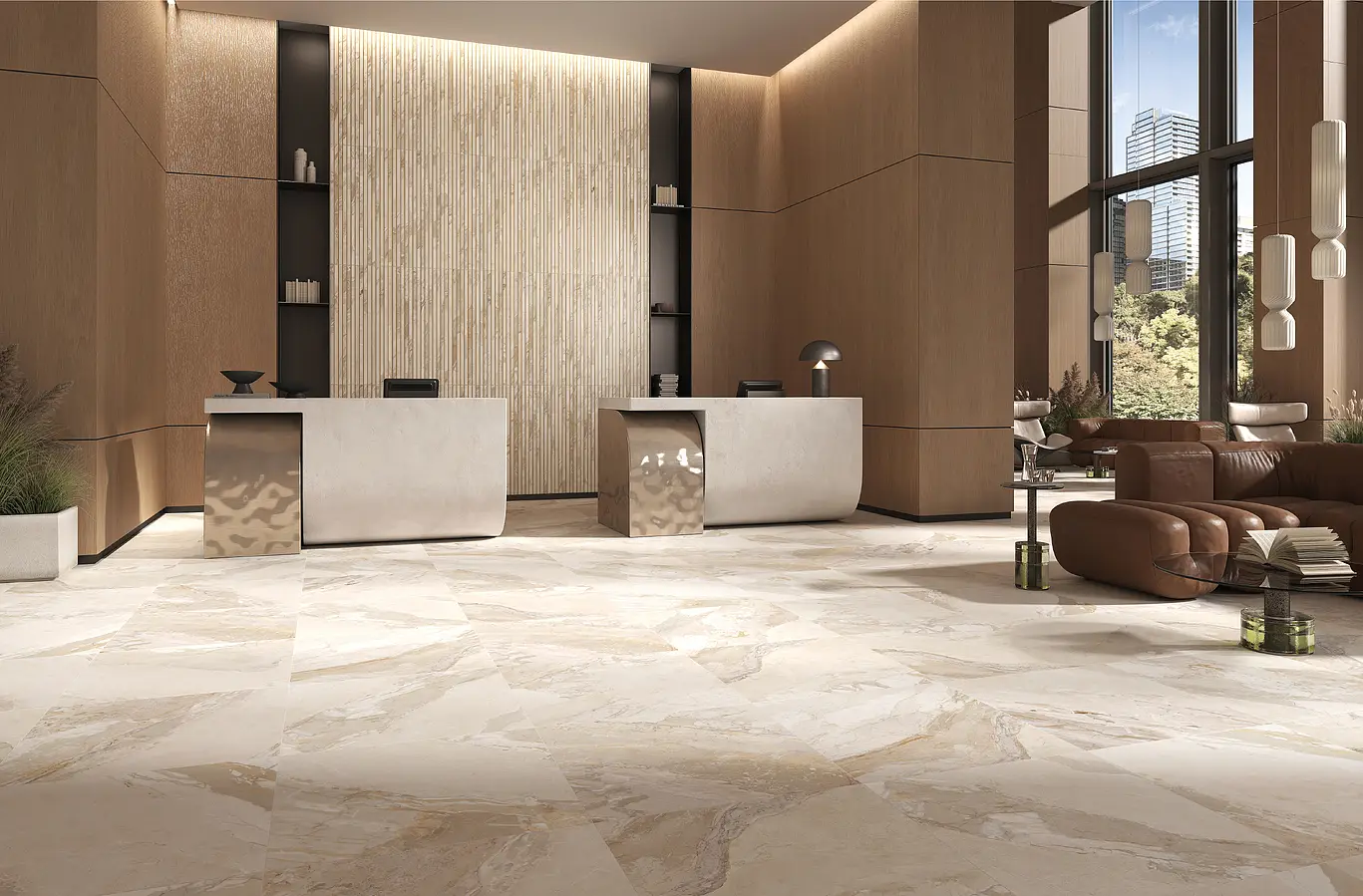 Background tile, Effect other stones, Color beige, Glazed porcelain stoneware, 80x80 cm, Finish antislip