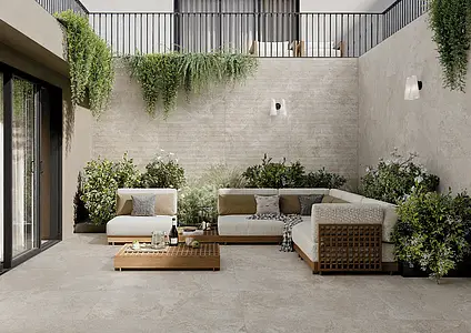 Background tile, Effect other stones, Color beige, Glazed porcelain stoneware, 120x120 cm, Finish antislip