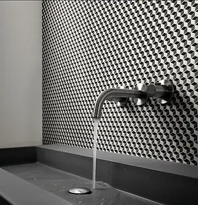Mosaico, Colore bianco e nero, Vetro, 30x30 cm, Superficie opaca