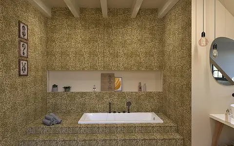 Mosaiikki, Teema kullan ja jalometallien väriset, Väri keltainen väri, Vinyyli, 30.4x30.4 cm, Pinta matta
