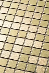 Mosaic tile, Effect gold and precious metals, Color yellow, Vinyl, 30.4x30.4 cm, Finish matte