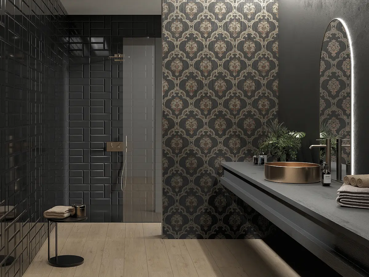 Background tile, Color multicolor, Glazed porcelain stoneware, 60x120 cm, Finish matte