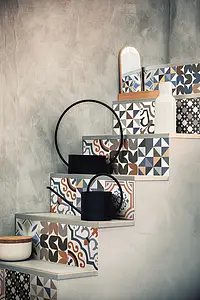 Grundflise, Effekt marokkanske fliser, Farve med flere farver, Stil patchwork, Glaseret porcelænsstentøj, 20x20 cm, Overflade mat