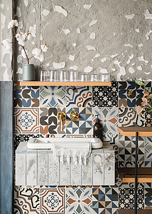 Cementina Vintage Porcelain Tiles produced by Boxer, Style patchwork, faux encaustic tiles