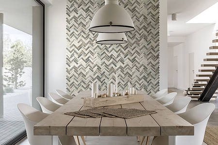 Chevron Mosaic Tiles produced by Boxer, Wood effect