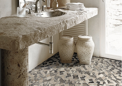 Mosaic tile, Color black & white, Natural stone, 30x30 cm, Finish matte