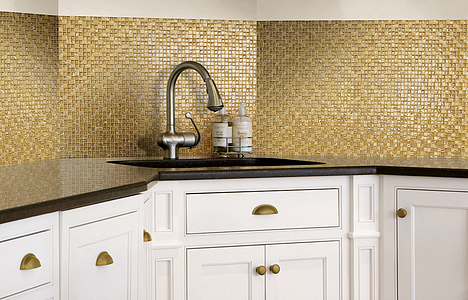 Eldorado Mosaic Tiles produced by Boxer, Gold and precious metals effect