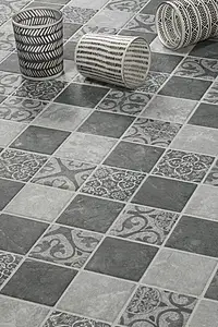 Mosaik, Textur sten,enkaustisk kakel,other stones, Färg grå, Stil patchwork, Glas, 30x30 cm, Yta matt