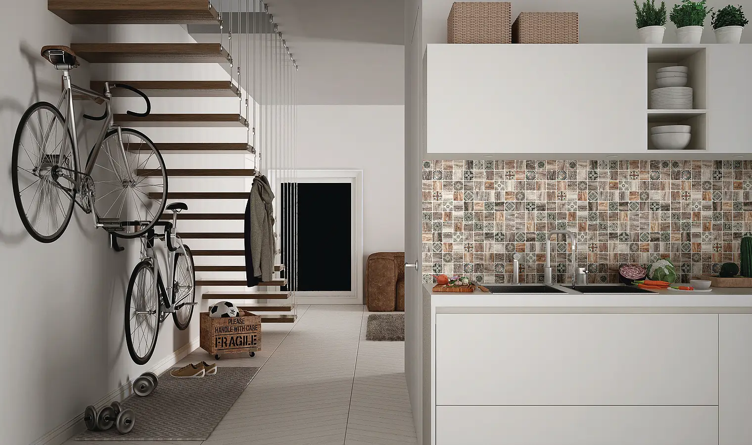 Mosaic tile, Color brown, Natural stone, 30x30 cm, Finish matte