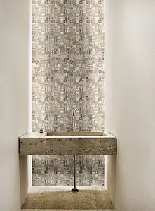 Mosaikkflis, Farge beige, Naturstein, 30x30 cm, Overflate matt