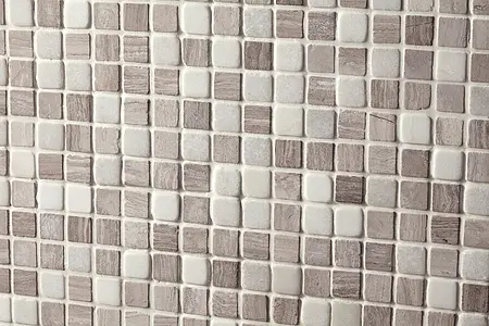 Mosaikkflis, Farge grå, Naturstein, 30.5x30.5 cm, Overflate matt