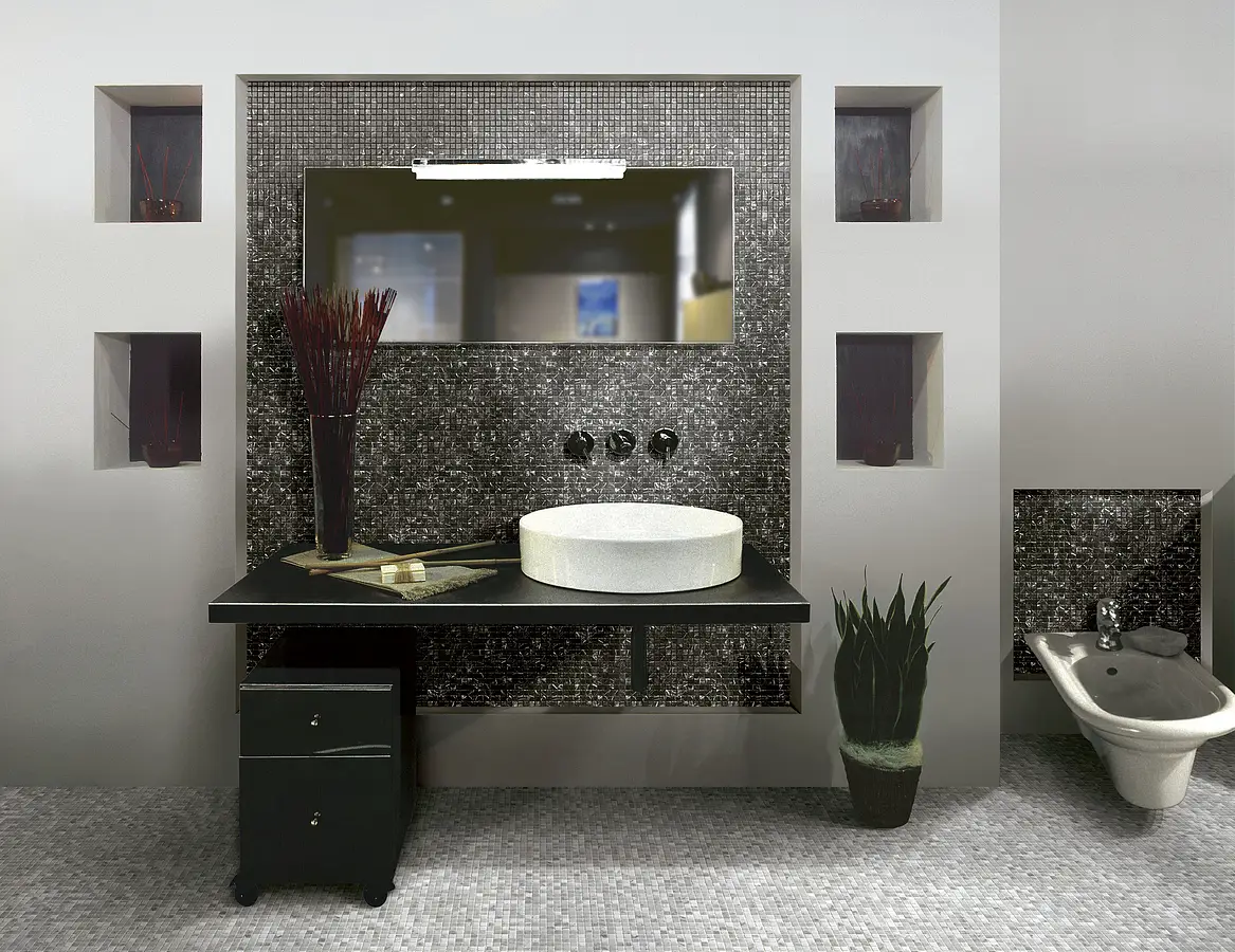 Mosaico, Colore bianco, Pietra naturale, 30.5x30.5 cm, Superficie opaca
