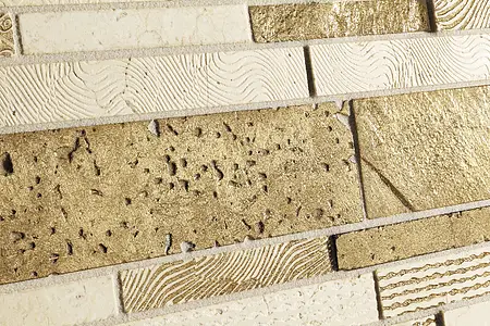 Mosaïque, Teinte beige, Style patchwork, Pierre naturelle, 30x30 cm, Surface mate