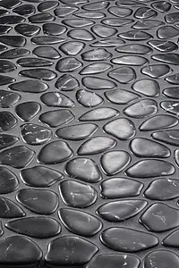 Effekt sten, Farve sort, Mosaik flise, Glas, 30.5x30.5 cm, Overflade mat