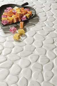 Mosaic tile, Effect stone,other stones, Color white, Glass, 30.5x30.5 cm, Finish matte