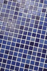 Farve marineblå, Mosaik flise, Glas, 32.5x51.5 cm, Overflade mat