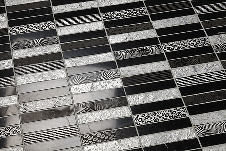 Mosaik, Farbe schwarz&weiß, Stil patchwork, Naturstein, 30x30 cm, Oberfläche matte