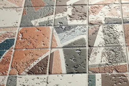 Mosaico, Color multicolor, Piedra natural, 30x30 cm, Acabado mate