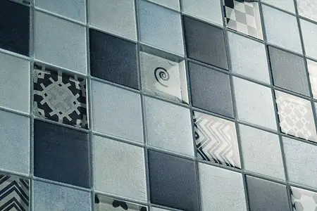 Mosaic tile, Color sky blue, Glass, 30x30 cm, Finish matte