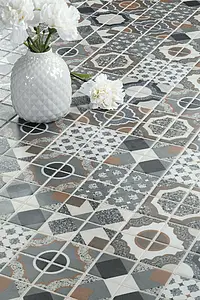 Mosaic tile, Effect terrazzo, Color multicolor, Glass, 30x30 cm, Finish matte