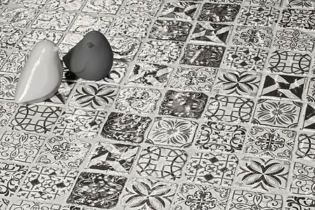 Retro Mosaic Tiles produced by Boxer, Style patchwork, faux encaustic tiles