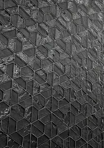 Mozaïek, Kleur zwarte, Glas, 26x29.8 cm, Oppervlak halfglanzend