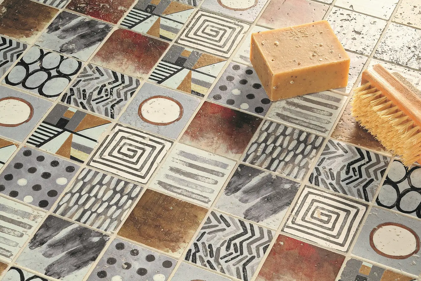 Mosaic tile, Color multicolor, Natural stone, 30x30 cm, Finish matte
