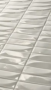 Mosaico, Effetto unicolore, Colore bianco, Vetro, 30x31.8 cm, Superficie lucida