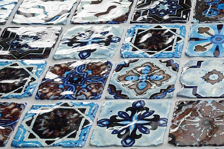 Venice Mosaic Tiles produced by Boxer, faux encaustic tiles
