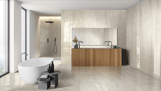 Background tile, Effect other marbles, Color beige, Glazed porcelain stoneware, 120x120 cm, Finish polished