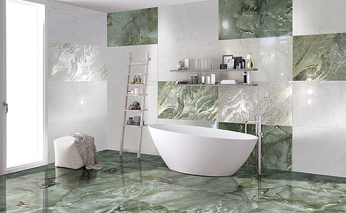 Background tile, Effect stone,onyx, Color green, Glazed porcelain stoneware, 60x120 cm, Finish polished