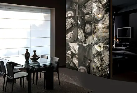 Peça decorativa, Efeito pedra,ágata, Cor castanho, Grés porcelânico vidrado, 60x120 cm, Superfície polido