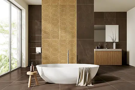Background tile, Effect concrete, Color brown, Glazed porcelain stoneware, 60x120 cm, Finish antislip