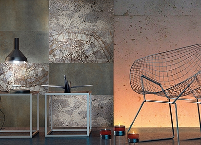 Mineral Porcelain Tiles produced by Ceramiche Brennero, Metal effect