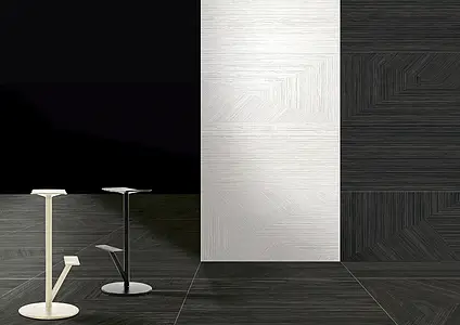 Piastrella di fondo, Effetto tessuto, Colore nero, Gres porcellanato smaltato, 60x119.5 cm, Superficie antiscivolo