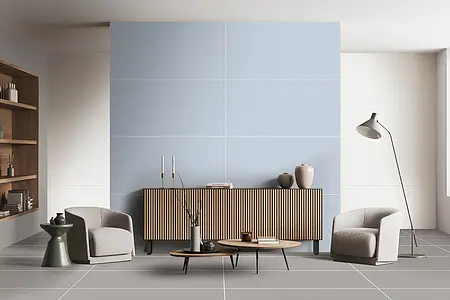 Background tile, Effect unicolor, Color sky blue, Glazed porcelain stoneware, 60x120 cm, Finish matte