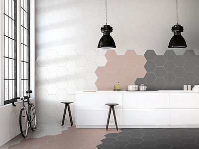 Background tile, Effect unicolor, Color grey, Glazed porcelain stoneware, 19.5x22.6 cm, Finish matte