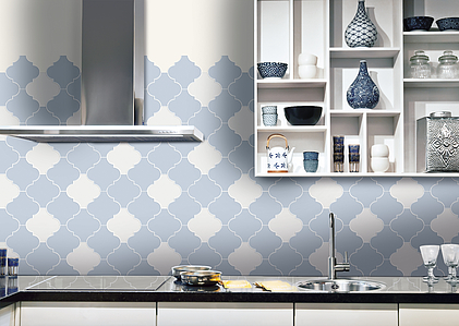 Background tile, Effect unicolor, Color sky blue, Glazed porcelain stoneware, 17x17 cm, Finish matte