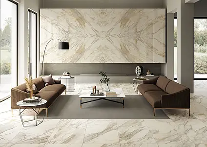 Carrelage, Effet pierre,autres types de marbre, Teinte beige, Grès cérame non-émaillé, 160x320 cm, Surface Satinée