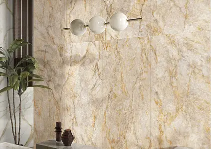 Background tile, Effect stone,other marbles, Color beige, Glazed porcelain stoneware, 120x278 cm, Finish polished